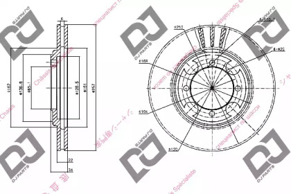 Тормозной диск DJ PARTS BD1078